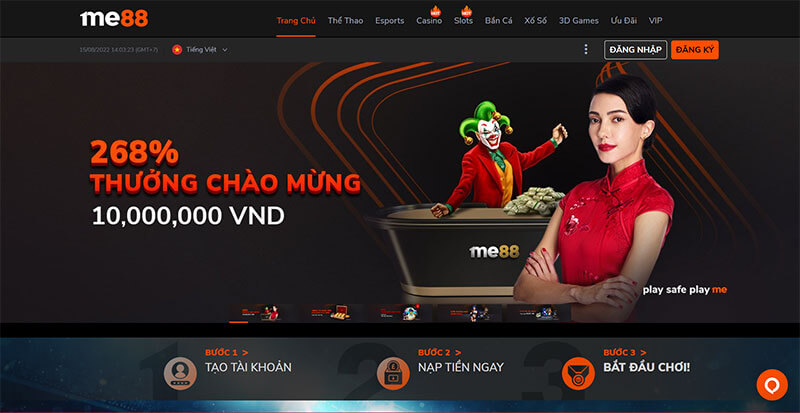 Nhà cái me88 với đa dạng trò chơi