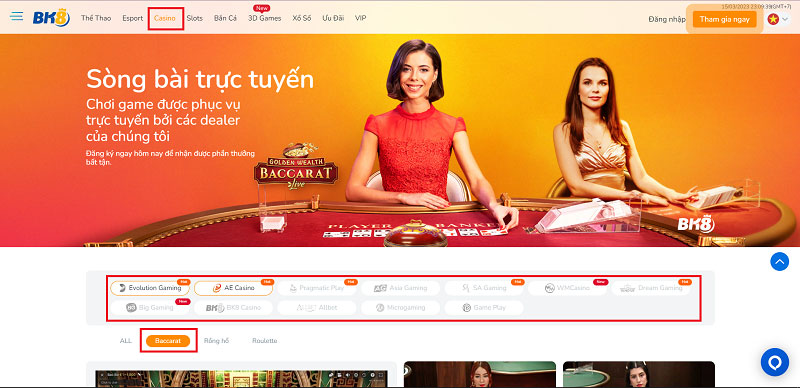Luật chơi game Baccarat đổi thưởng tại sòng bạc uy tín BK8